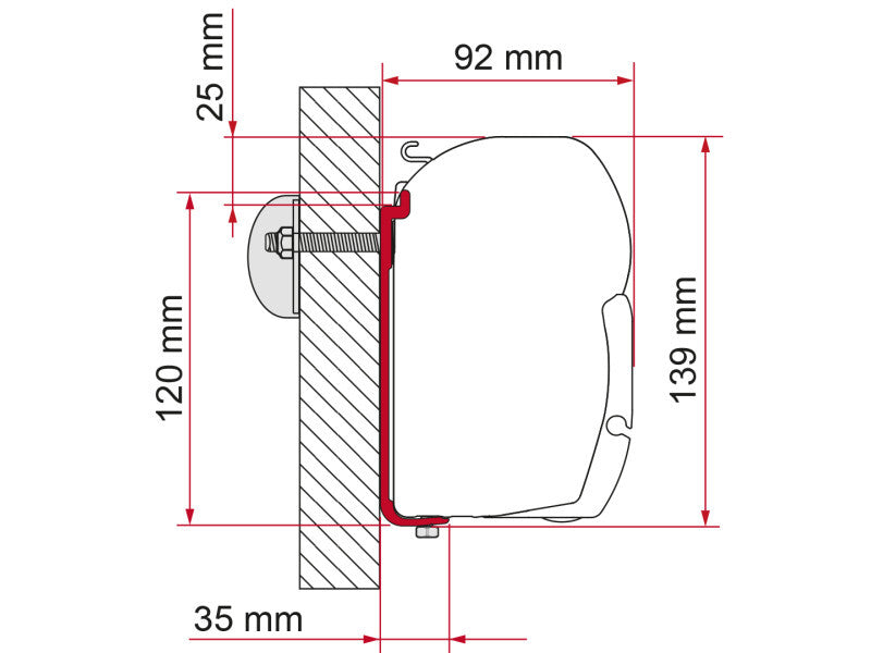 FIAMMA Markisen- Wandadapter F45 AS120 260-400cm