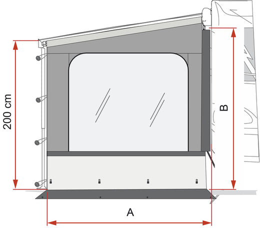 Fiamma Side W Pro Seitenteil für Markise F45/F80, Anbauhöhe 225-280 cm