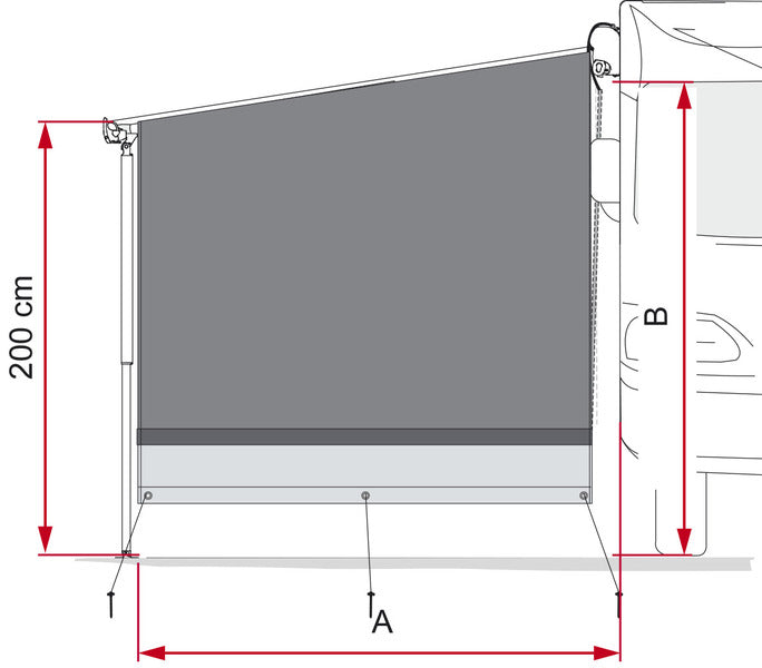 Side Block F45/ F80- Seitenwand f.Mark.F45/F80s Anbauhöhe 220-260cm