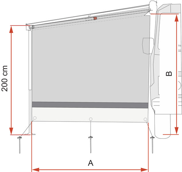 Sun View Side Van F45 L 190 cm Höhe 180 - 210 cm