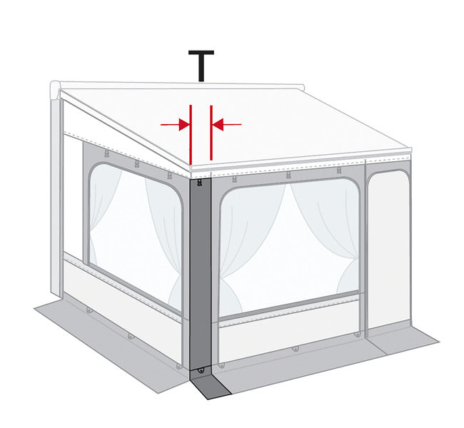 Zusatzstreifen f. Privacy-Room F45 VW T5LR/Van 25 cm