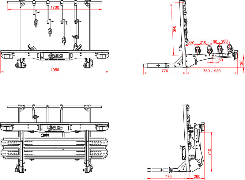 Heckträger VARIO-SCHWARZ-DELTA für 1 Roller