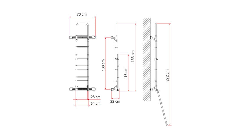 Fiamma Befestigungsprofil Kit Bars Deluxe DJ Sprinter/Crafter ab 2006 - Silber