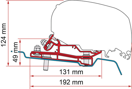 Fiamma Adapter Ford Transit H3 / L3 ab 2014 - 320 cm