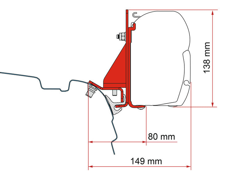 Fiamma Kit VW T5/T6 Combi Rail Bracket, F45