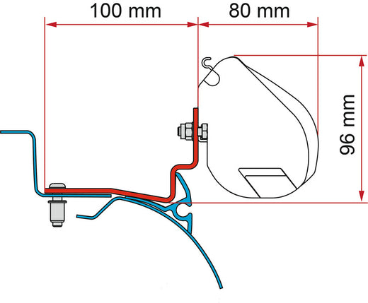 Fiamma Montageadapter Campérêve Cap Road auf Peugeot Expert Basis