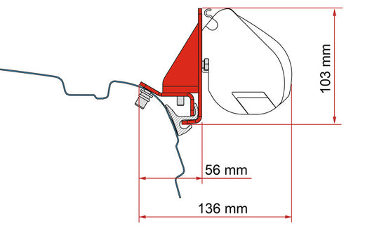 Fiamma Montageadapter für Fiamma F35 PRO - VW T5/T6