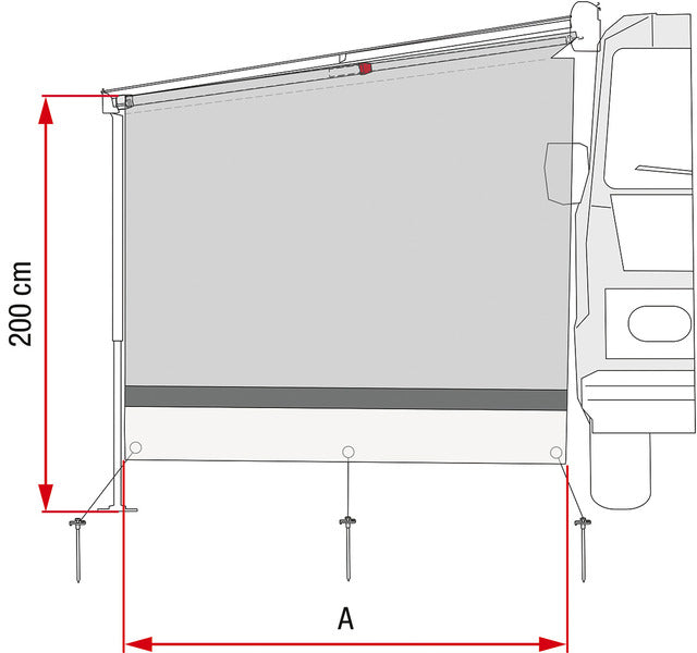 Fiamma Side Block für Caravanstore XL - Anbauhöhe 180 - 260 cm