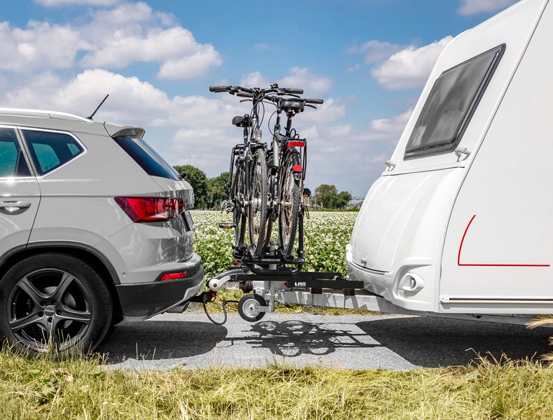Zum Transport von 2 Fahrrädern auf der Wohnwagendeichsel