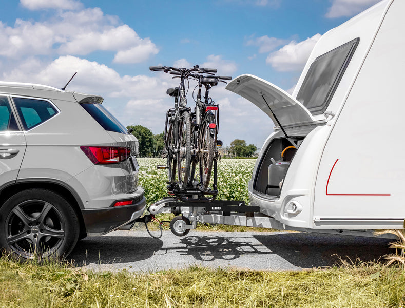 Zum Transport von 2 Fahrrädern auf der Wohnwagendeichsel