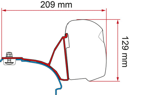 Fiamma Markisen-Adapter F43van für VW T5 / T6 / T6.1 Multivan mit C-Schiene - Rechtslenker