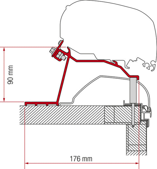 Fiamma Adapter Fiamma Markise F65L und F80S für Hobby-Caravan ab 2014