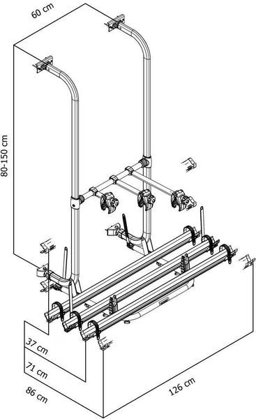 Fahrradträger für 3 Räder - Für bis zu 4 Fahrräder