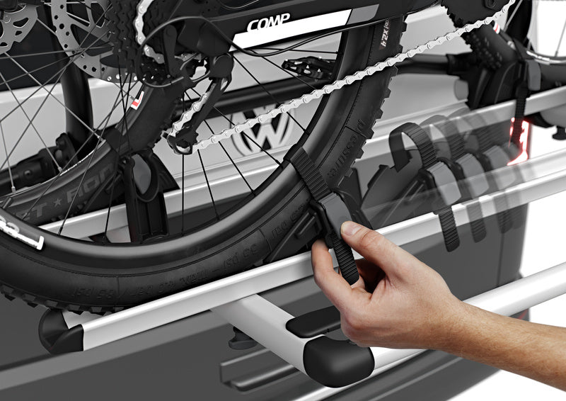 2-Bike Heckklappen-Fahrradträger zur Rahmenmontage, schwarz. Schnelle und einfache Montage
