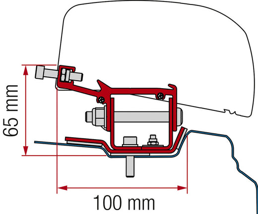Fiamma Adapter für Dachmarkise F40van für Renault Trafic ab 2014 kurzer Radstand