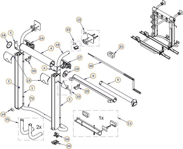 Handkurbel Bike Lift - Faltbar - 50 cm