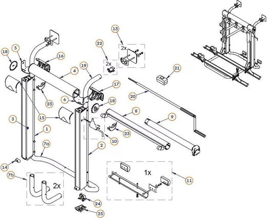 Handkurbel Bike Lift - Faltbar - 50 cm