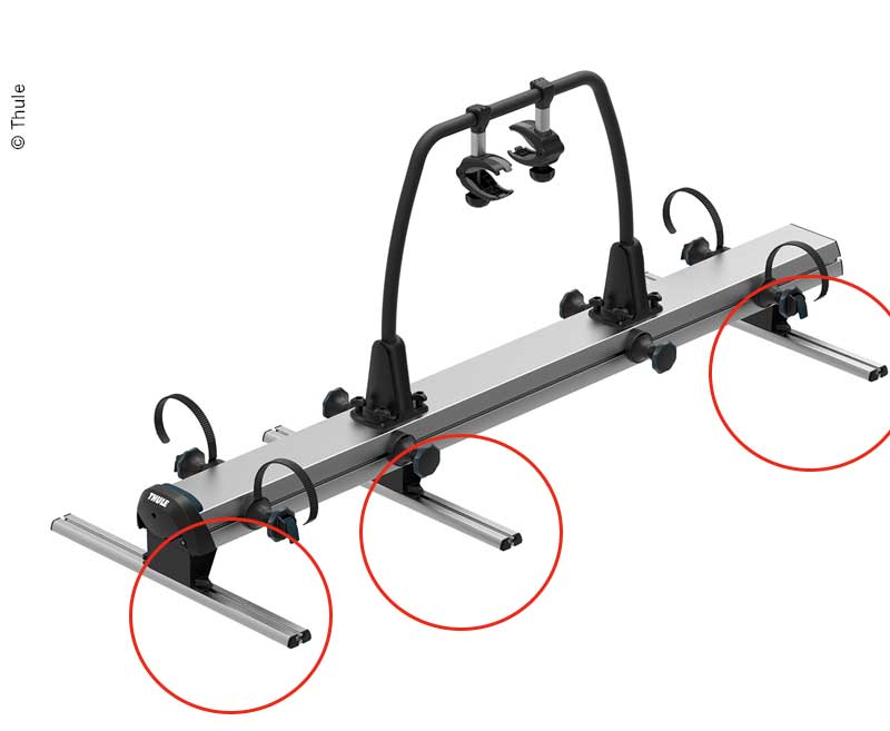 Schienen zur Montage des Thule VeloSlide Fahrradträgers in Ihrer Garage