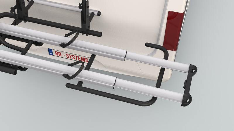 Kippbarer Fahrradträger speziell entwickelt für Wohnmobile zum mühelosen Beladen