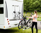 Per Motor absenkbarer Fahrradträger für Reisemobile und Wohnwagen