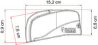 Fiamma F40van Dachmarkise für VW T5 / T6 - - Tuch Royal Grey - Gehäuse Depp Black - 2,1 m