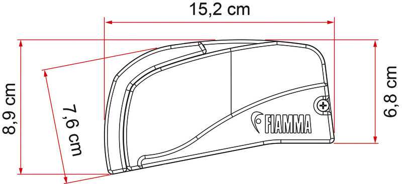 Fiamma F40van Dachmarkise für VW T5 / T6 - - Tuch Royal Grey - Gehäuse Depp Black - 2,1 m