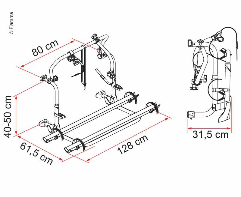 Alu-HecktrÃ¤ger Carry-Bike L80 fÃ¼r 2 RÃ¤der