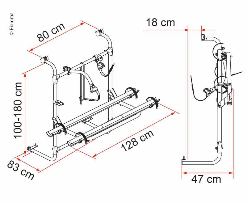 Carry Bike Caravan Universal für max.2Räder,Traglast max. 35kg