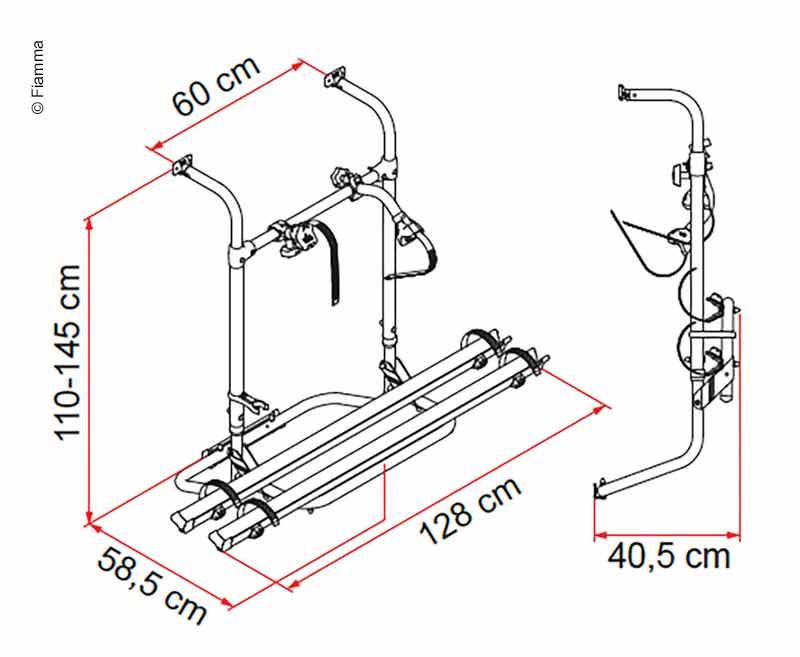 Caravan HecktrÃ¤ger Simple Plus 200 fÃ¼r 2 RÃ¤der, max. Traglast 35kg