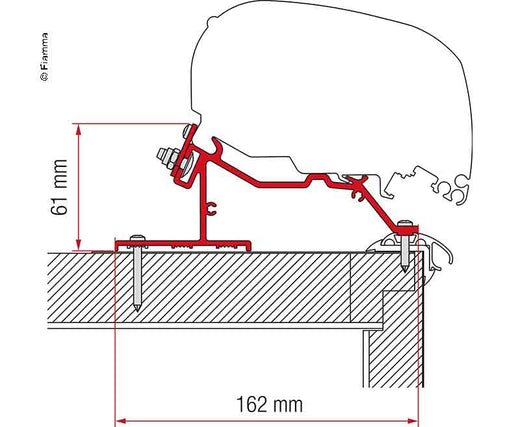 Fiamma Wohnwagen-Adapter Markise F65L und F80S Caravan Roof 450cm