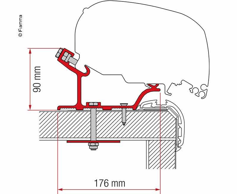 Adapter Markise F65L und F80S für Kit Carthago Malibu 400 cm