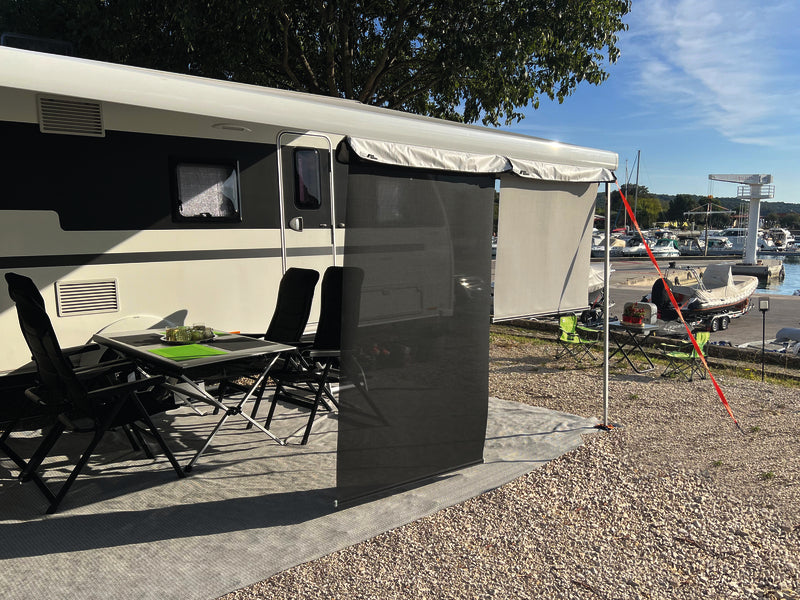 SunBreak schwarz – Blend- &amp; Sichtschutz für Markisen