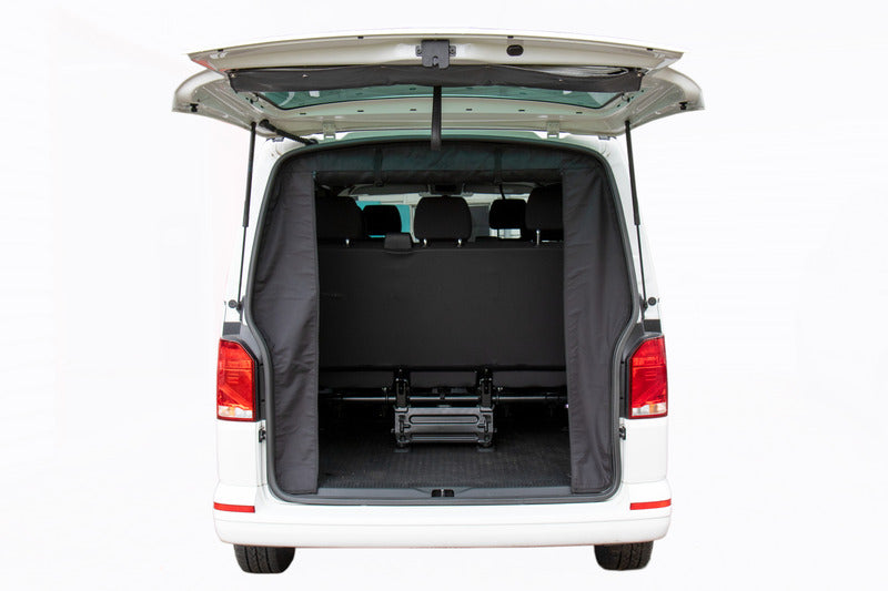 Moskitonetz Heckklappe für VW T5/T6/T6.1, Klettbefestigung, Magnetversch. Für Heckklappe (mit Gummilippe)
