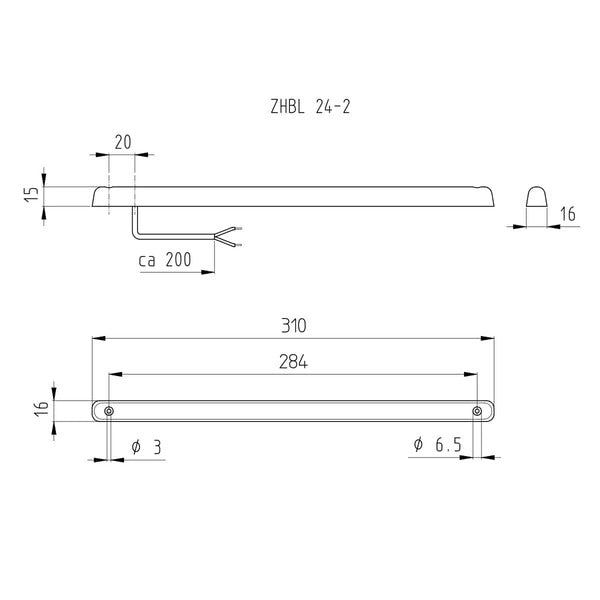 LED-Zusatzbremsleuchte ZHBL - 28 LEDs - Rot