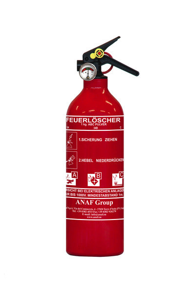ANAF ABC Feuerlöscher 1 kg - Mit Druckanzeige