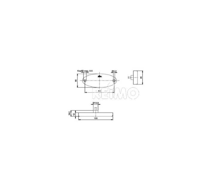 Jokon LED-Begrenzungsleuchte klar, 12V 1W, IP67, Kabel 200 mm