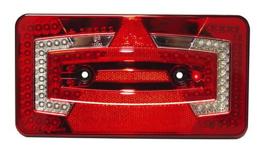 Jokon LED-Multifunktionsleuchte, 9-32V, links rot IP67 mit Dreiecksrückstrahler