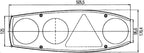 Heckleuchte Caraluna II plus, chrom, links