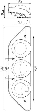 Heckleuchte rechts Caraluna Modular,12V,Lampenart R10W,Prüfzeichen ECE