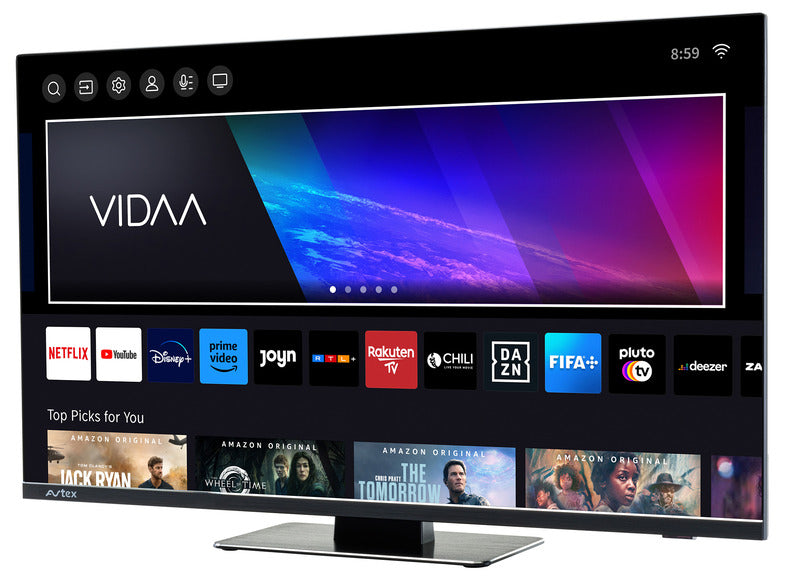 12V Fernseher 24" Vidaa Full HD Smart TV, o.StandfuÃ/ 230V Kabel