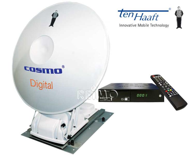 Ten Haaft Cosmo Digital CI Sat-Antenne flach inkl.HD-Receiver mit Single-LNB
