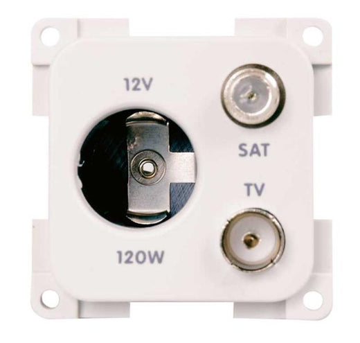 INPRO TV + Sat Steckdose mit Zigarettenanzündersteckdose braun SB