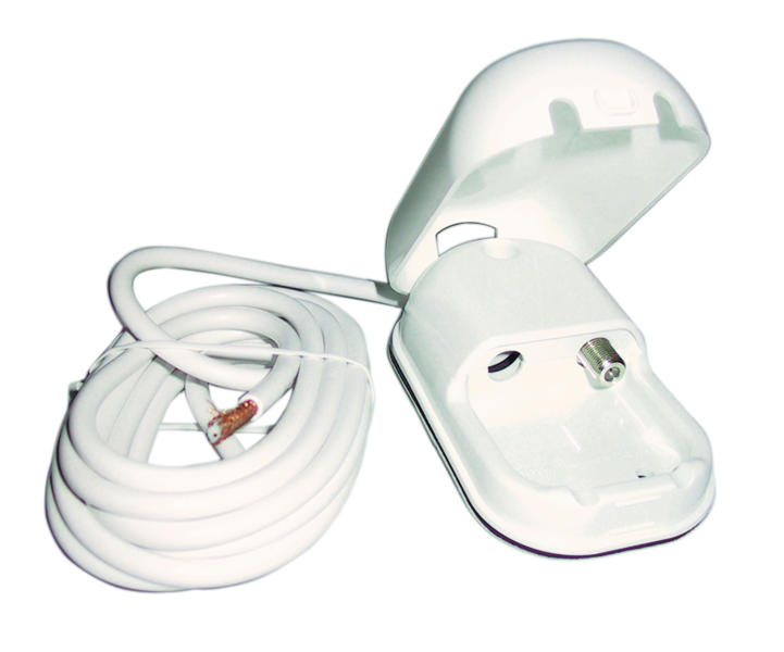 AuÃensteckdose mit F- Stecker&3m Koaxkabel