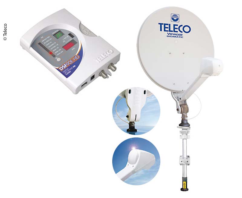 Teleco Voyager Digimatic 65 Sat-Anlage mit Teleco DSF90E/HD Sat-Finder + Mast