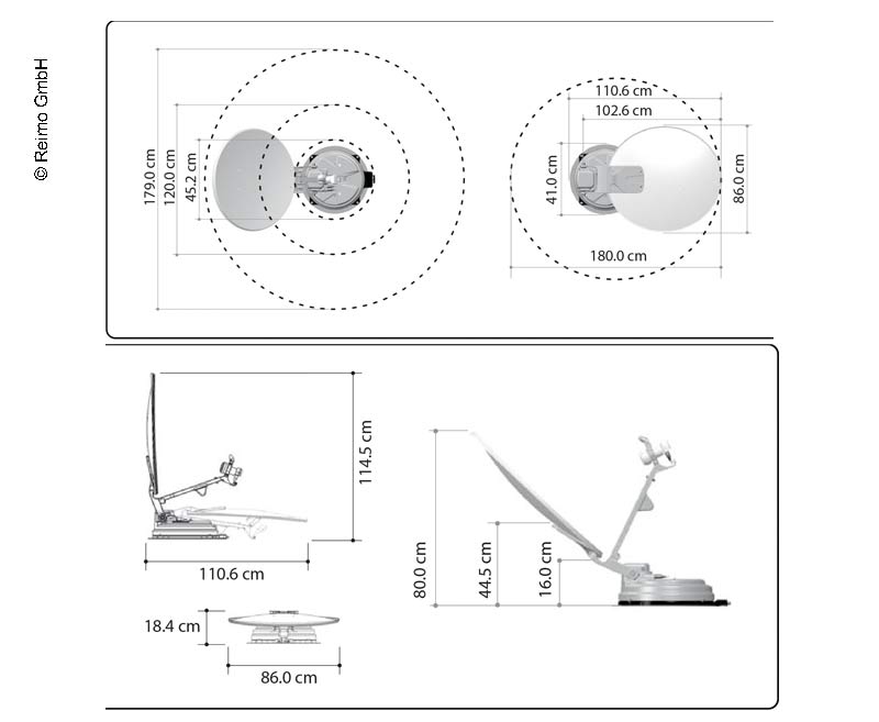 Sat-Anlage mit 10 vorprogrammierten Satelitten