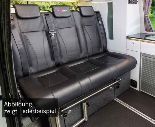 Schlafsitzbank VW T6/5 Trio Style V3000 Gr.8 3-sitzig Polster Leder 2-fbg.