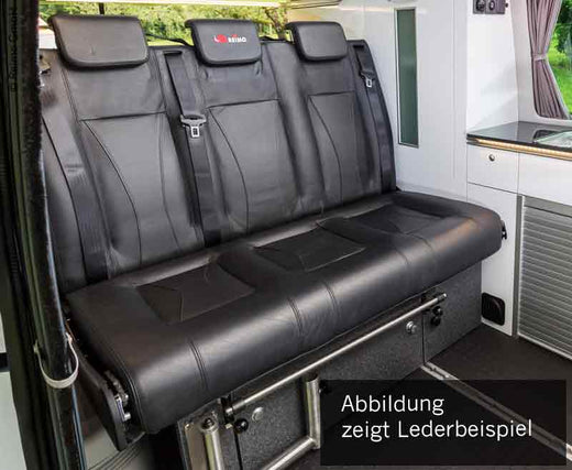 Schlafsitzbank VW T6/5 V3100 Gr.14 starr, 3-sitzig, Polster Leder 2 fbg.