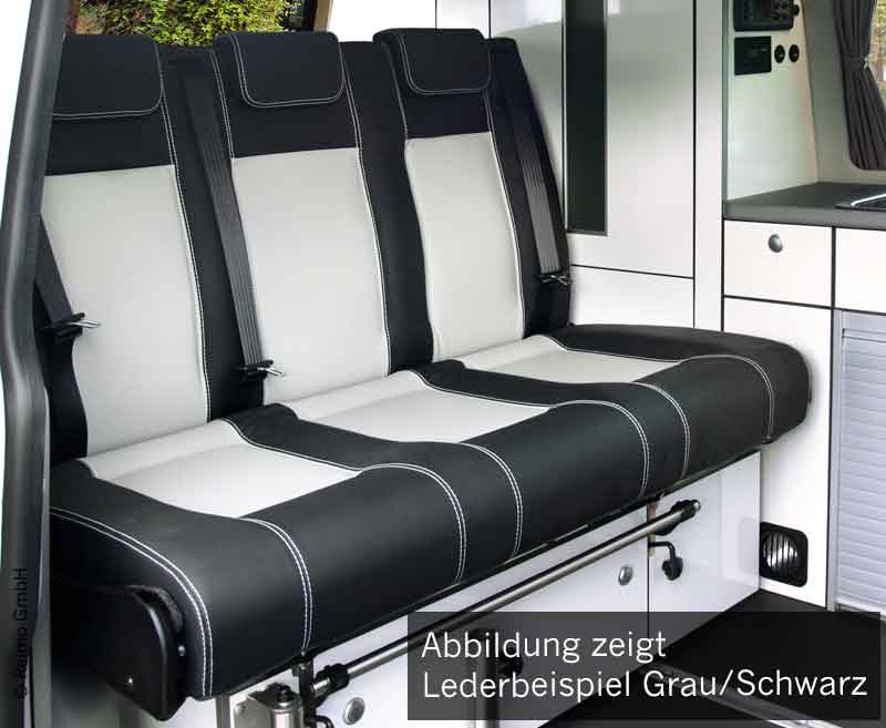Schlafsitzbank Renault Trafic,Opel Vivaro,Fiat Talento,V3000 Gr.17 Leder 2-fbg.
