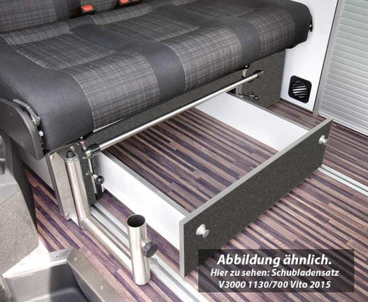 Schublade Schlafsitzbank Merc. Vito V3000 Gr.14 CityVan Dekor Basalt montiert