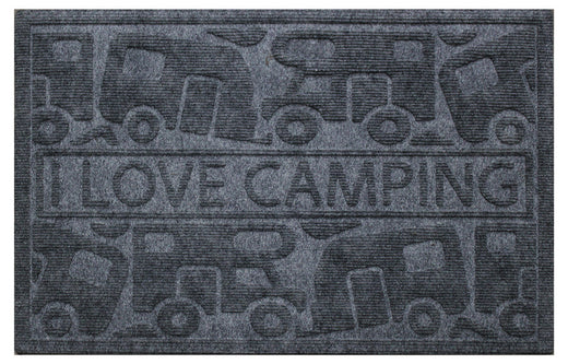 Arisol Fussmatte KERA KAMP 40x60cm, grau, PP/Gummi, Motiv: Motorhome/Caravan